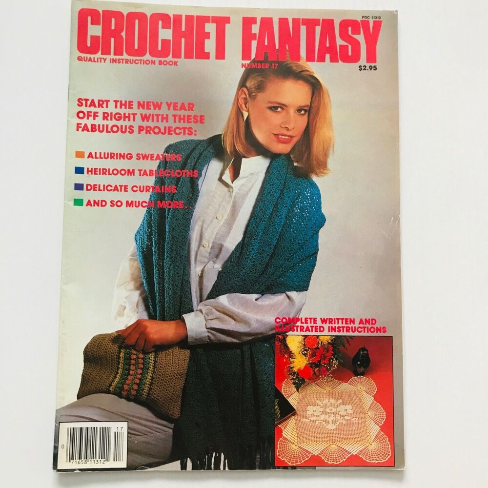 Crochet Fantasy Magazine Quality Instruction Pattern Booklet #17 Vintage 1985